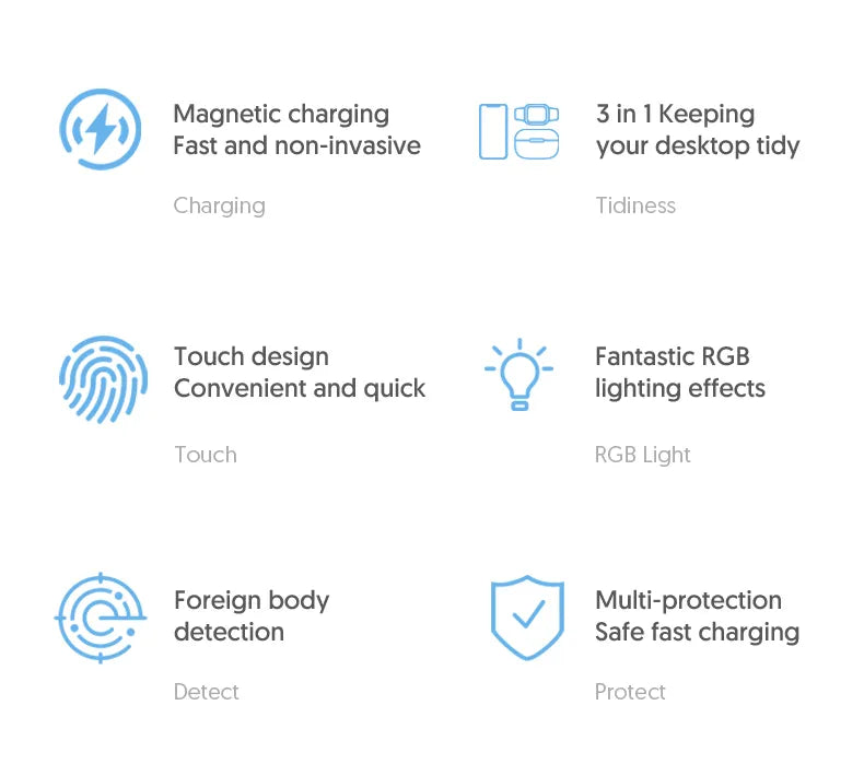 3 In 1 Magnetic Wireless Charger For Smart Phone, Smart Watch & Headphones
