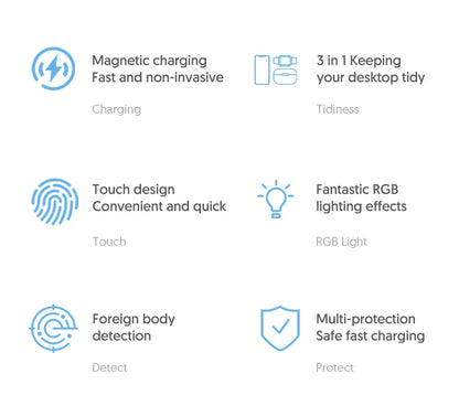 3 In 1 Magnetic Wireless Charger For Smart Phone, Smart Watch & Headphones
